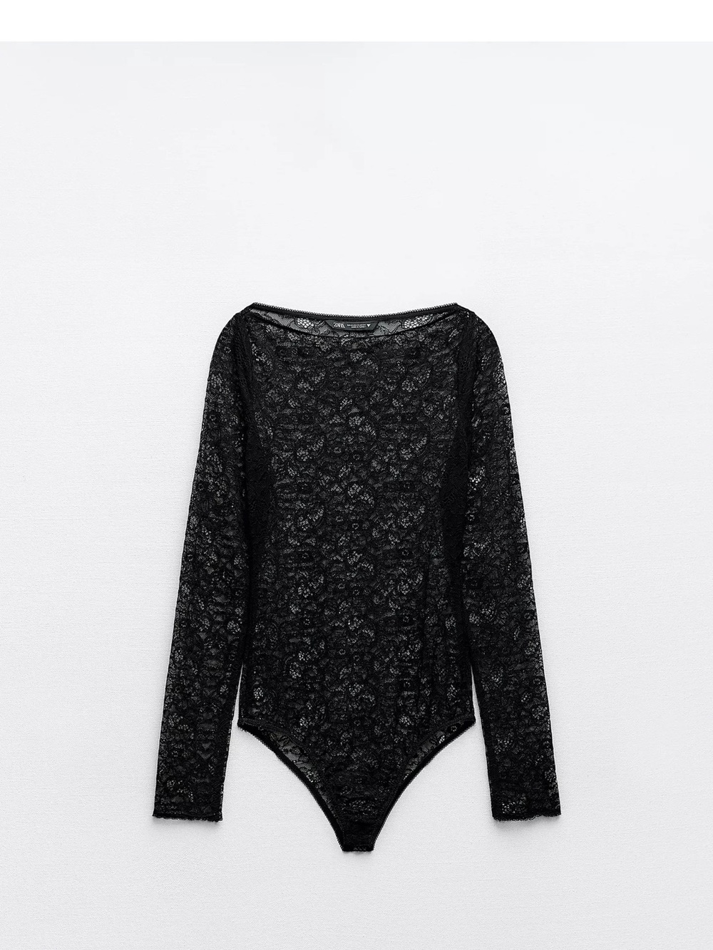 Zara Black Floral Lace Long-Sleeve Bodysuit and Leggings